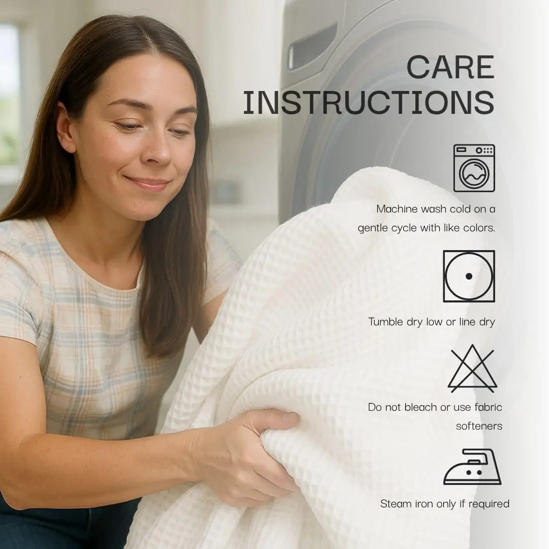 Organic Cotton Waffle Weave Throw Blanket with All Season Comfort