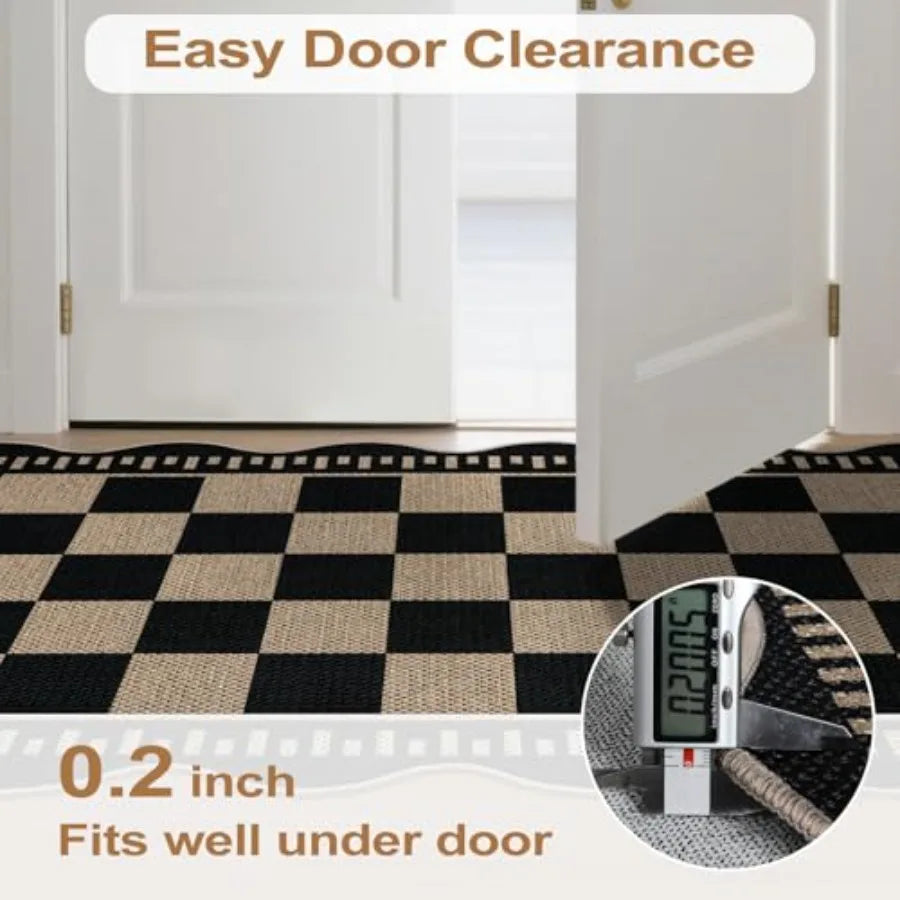 Checkered Washable Entryway Rug, 2' x 3'