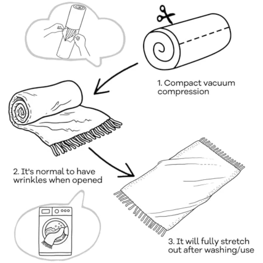 Soft Cotton Knit Throw Blanket With Tassels