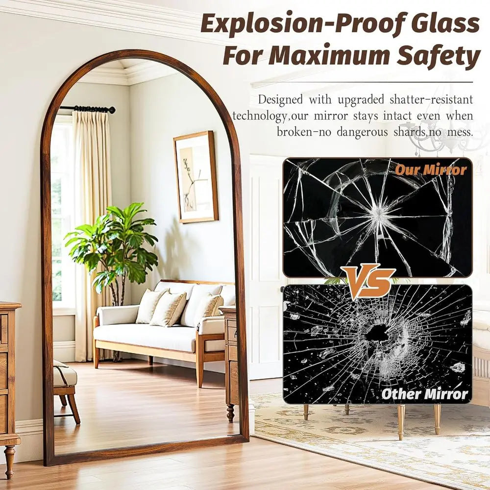 Oversized Full-Length Floor Mirror with Wood Frame