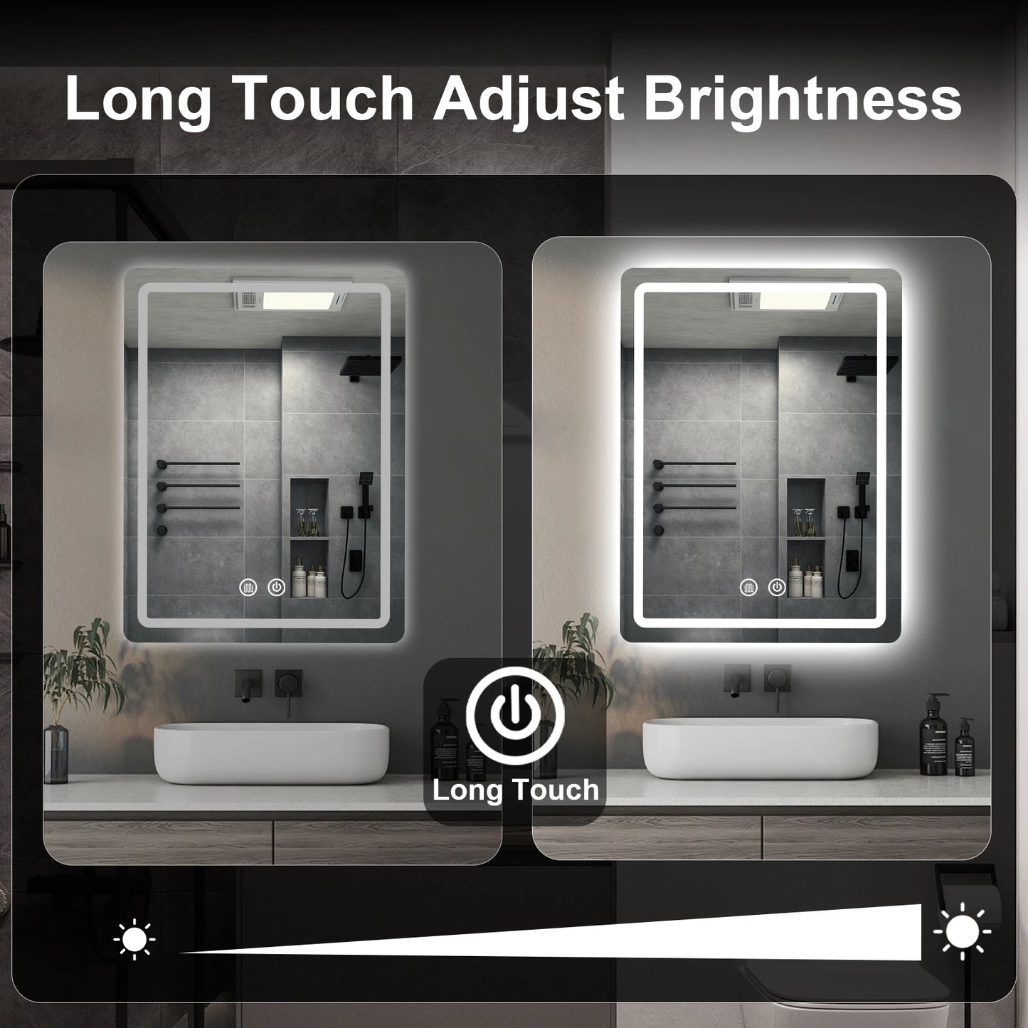 20"x28" LED Back Lit Fogless Bathroom Mirror