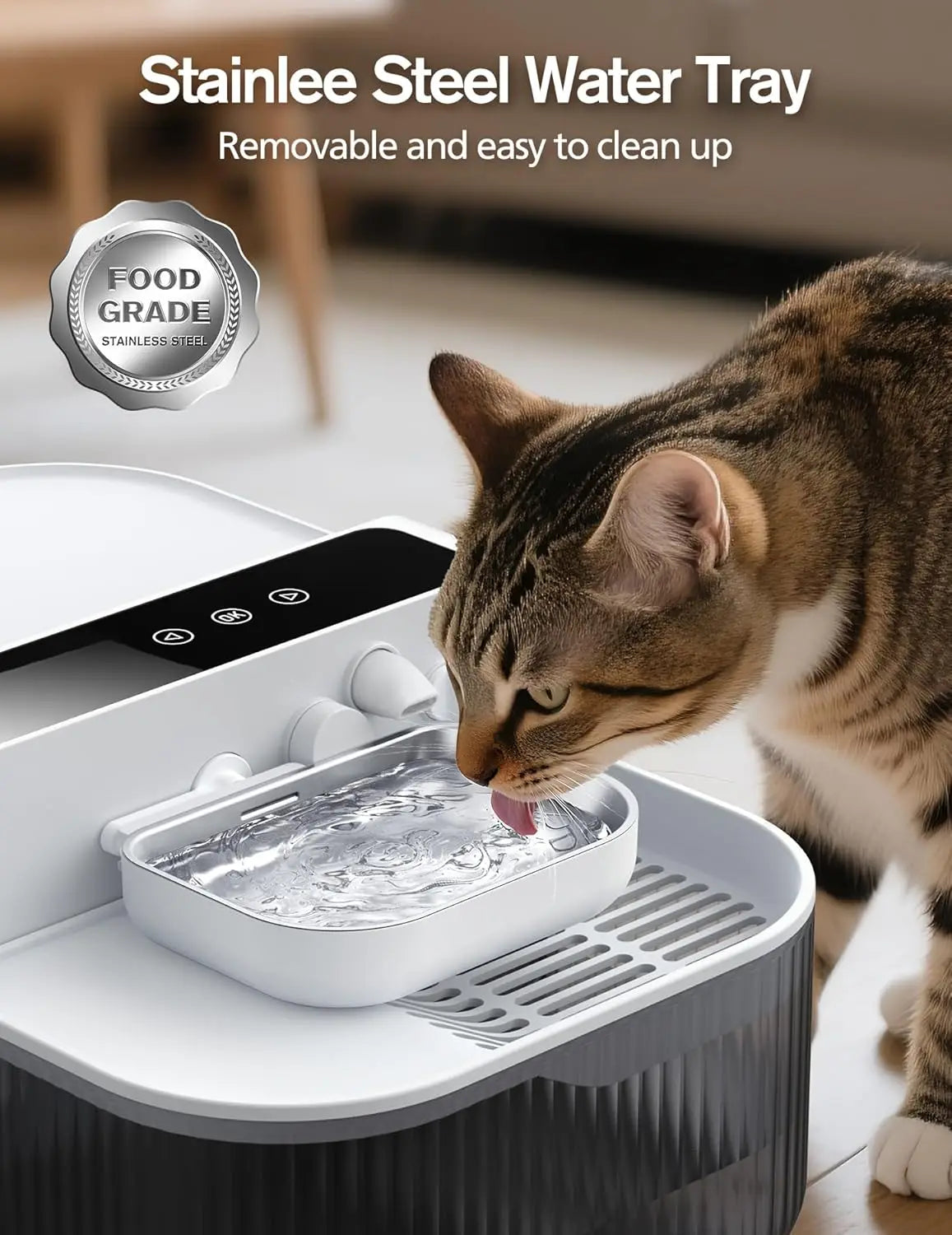 Wireless Pet Water Fountain with Dual Tank and Smart Control