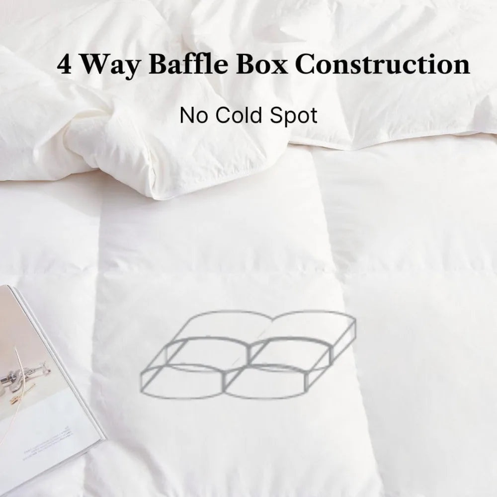 Luxury Canadian Goose Down Cotton Queen Duvet Insert