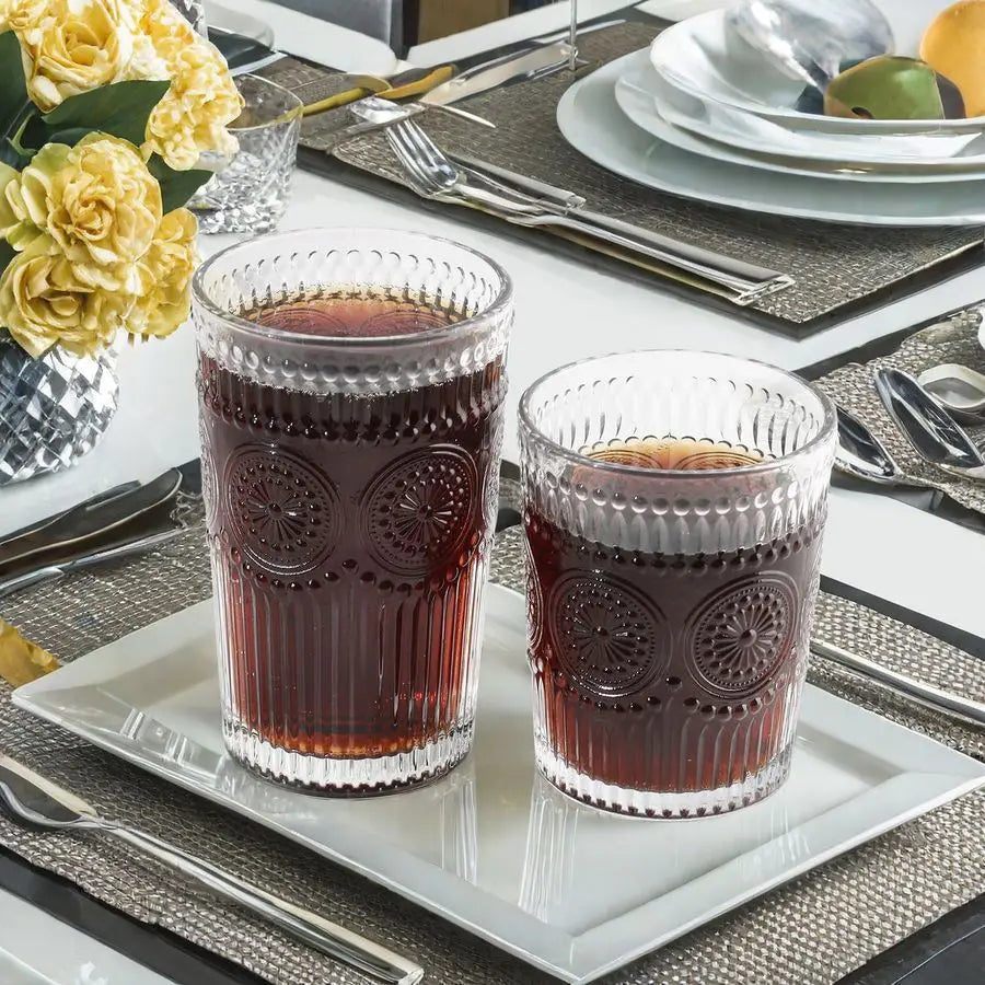 Vintage Hobnail Drinking Glasses Set (12-Piece)