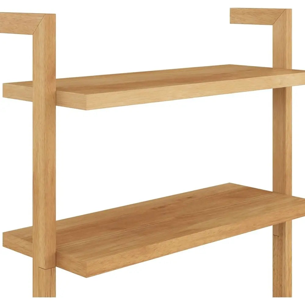 Architectural Ladder Shelf with Warm Wood Finish by Nathan James