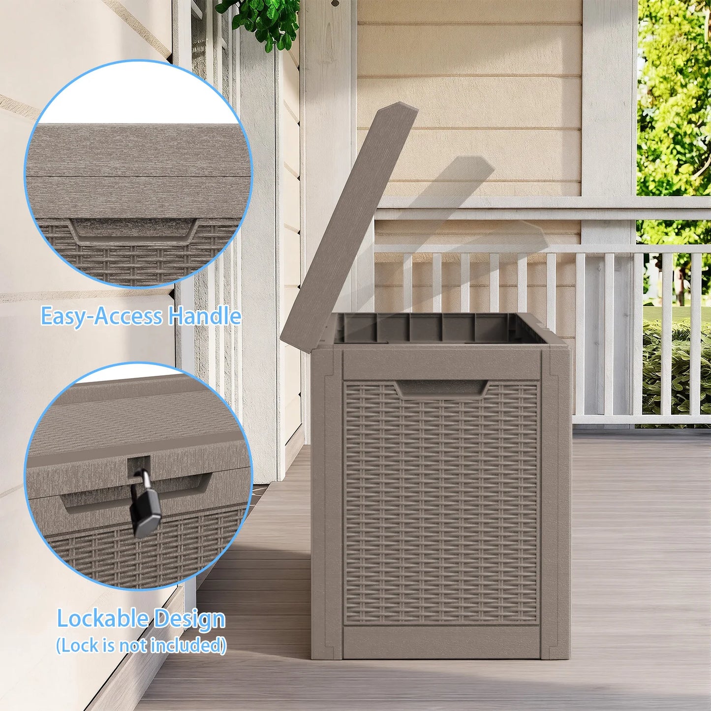 60-Gallon Weather-Resistant Outdoor Storage Deck Box