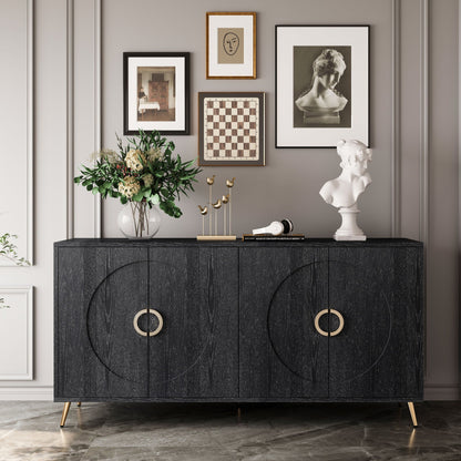 Modern Lacquered 4 Door Wooden Cabinet Sideboard Buffet