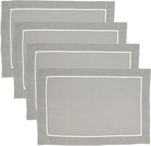 Fennco Styles Pleated Design Placemats 13" W X 19" L, Set of 4