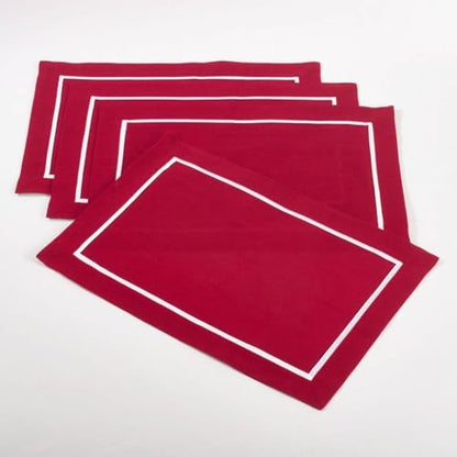 Fennco Styles Pleated Design Placemats 13" W X 19" L, Set of 4