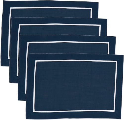 Fennco Styles Pleated Design Placemats 13" W X 19" L, Set of 4