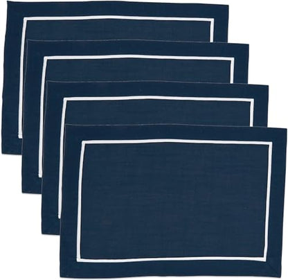 Fennco Styles Pleated Design Placemats 13" W X 19" L, Set of 4