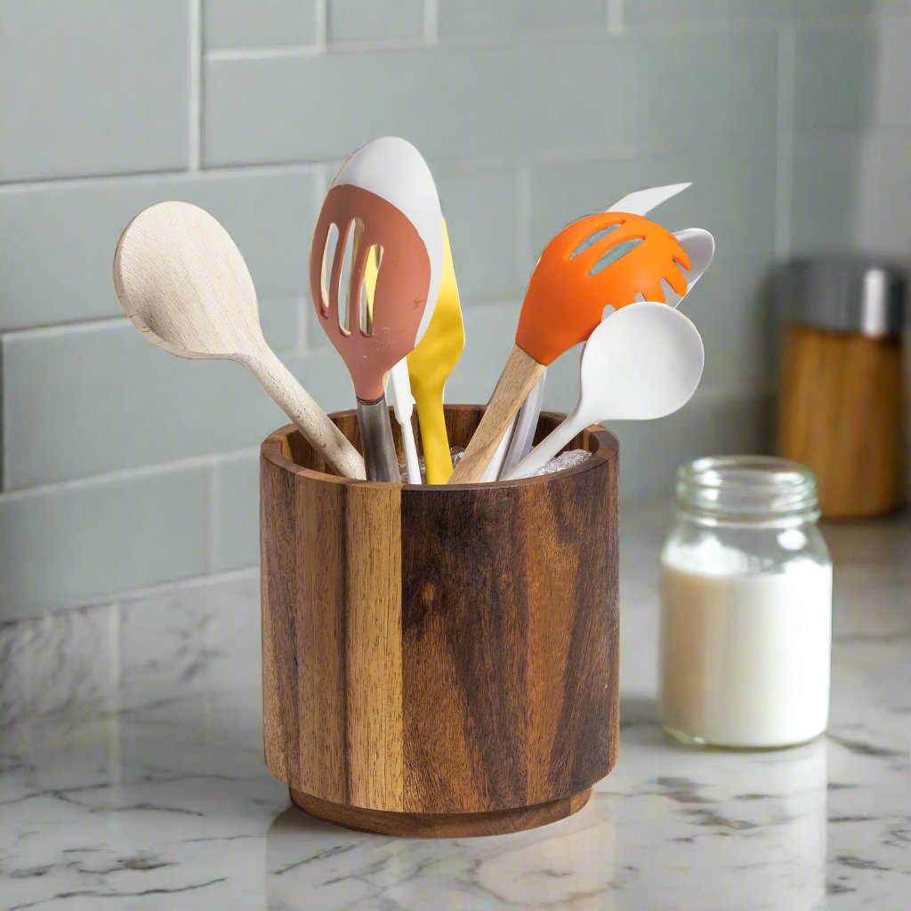 Rotating Lazy Susan Utensil Holder