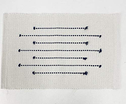 Fennco Styles Black Stripe Textured Minimalist Decorative Cotton Placemats 13" W x 19" L, Set of 6 - Heat Resistant Insulation Table Mats for Home Décor, Dining Table, Banquets and Special Events