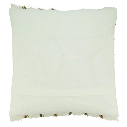 Fennco Styles Striped Design Cotton Decorative Throw Pillow Cover 22" W x 22" L - Ivory Textured Cushion Case for Home, Couch, Bedroom, Living Room and Office Décor