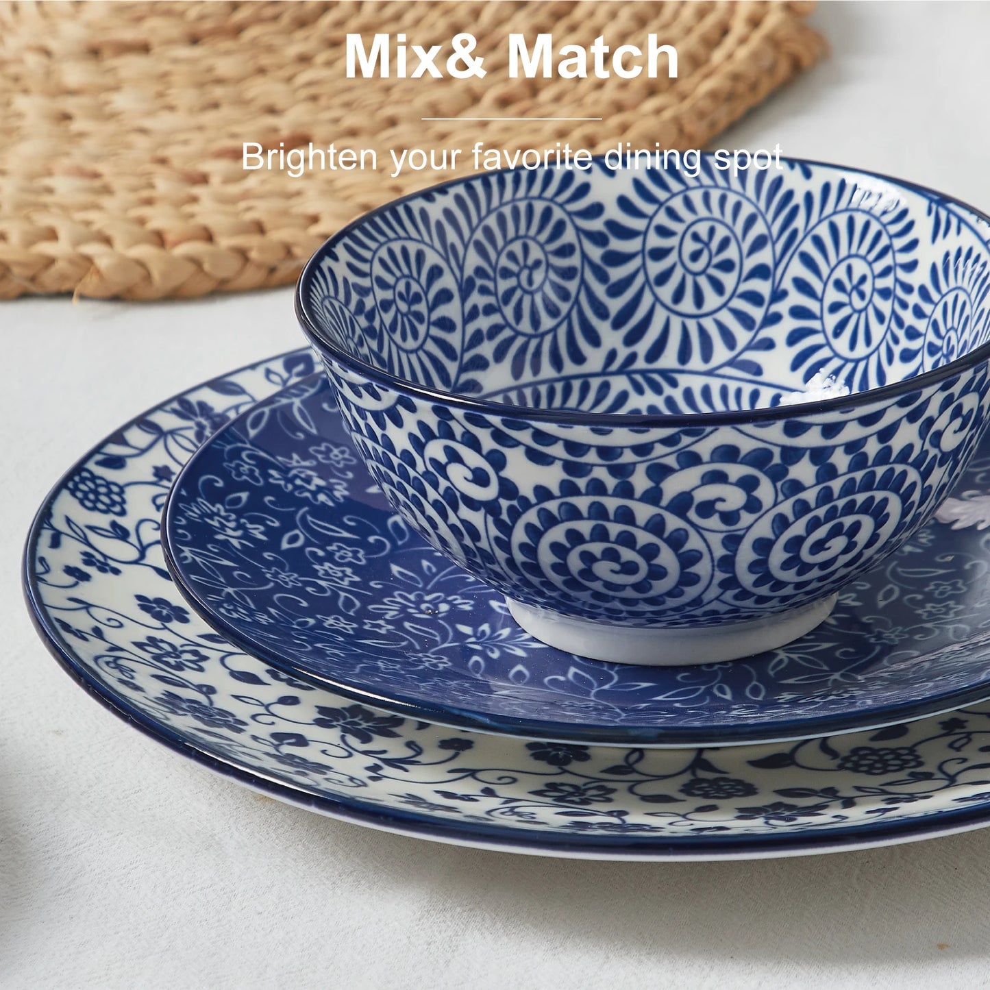 12-Piece Porcelain Dinnerware Set for 4