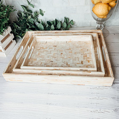 Cream Herringbone