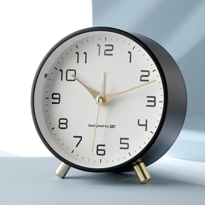 Scandinavian Silent Table Clock Modern Metal Desk Clock Battery Operated