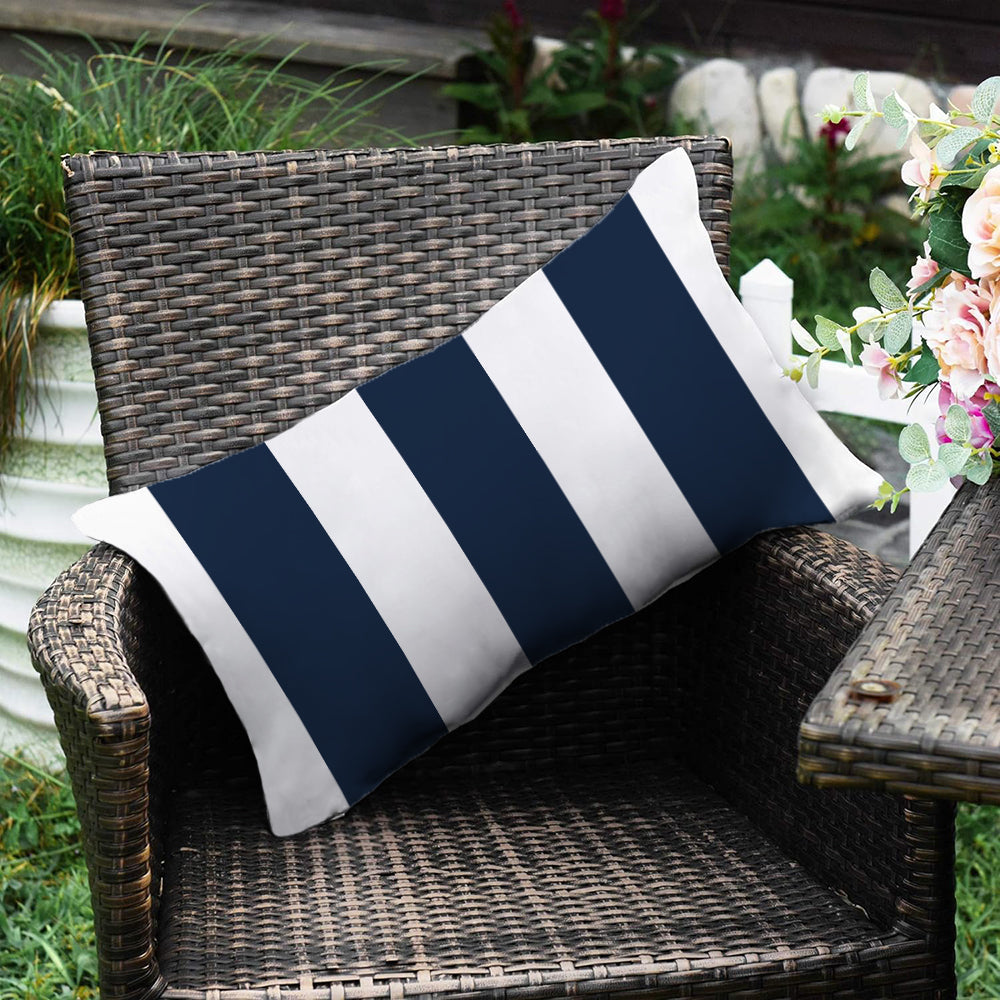 2 size options Stripes/Waving Outdoor Waterproof Pillow (With Insert) waterproof outdoor throw pillow, great for your outdoor furniture