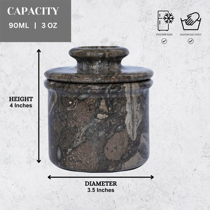 Oceanic Marble Butter Keeper with Lid - French Butter Keeper