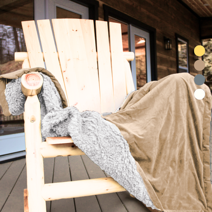 Rural Llama Throw: Soft Faux Fur & Faux Llama Wool
