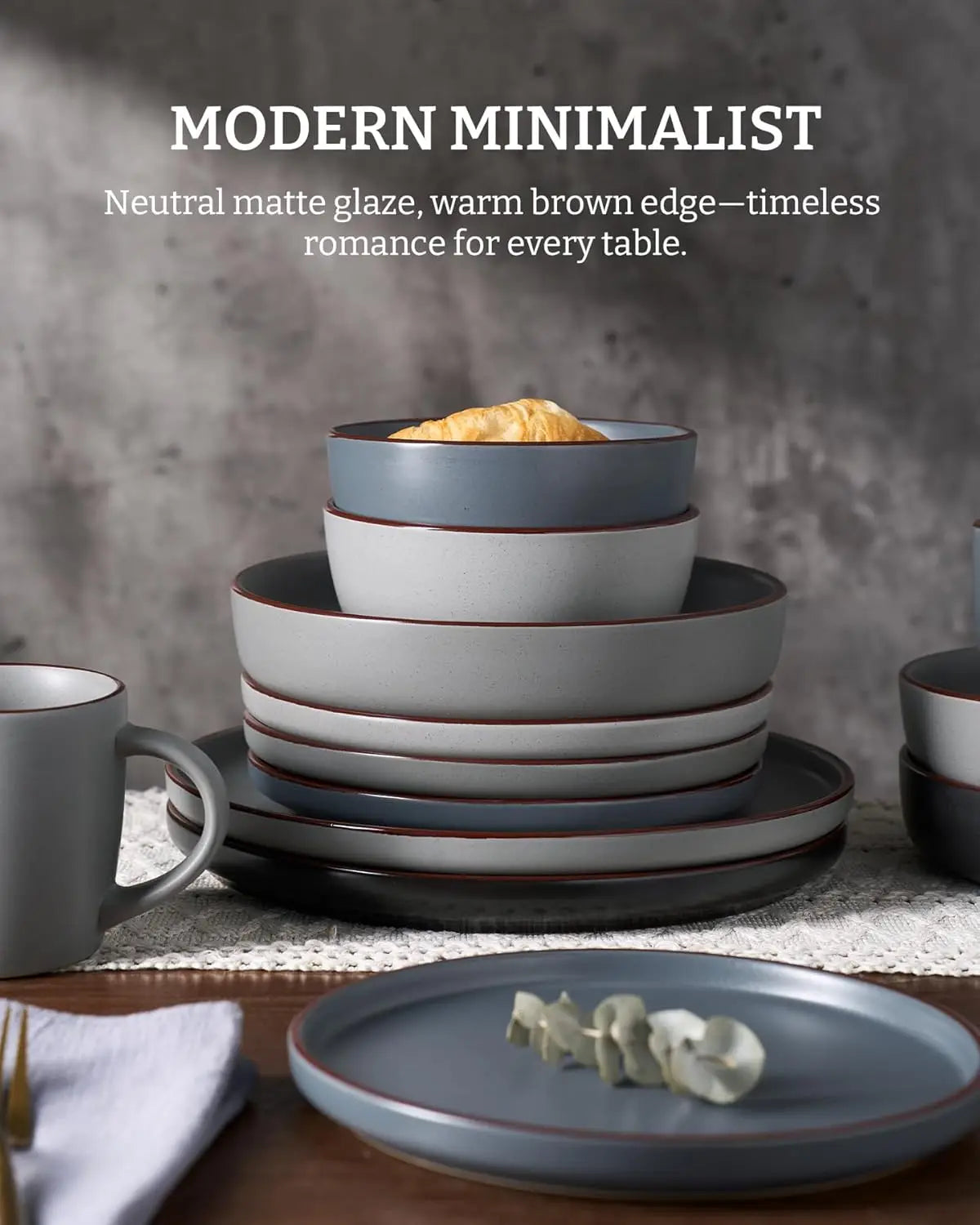 24-Piece Speckled Ceramic Dinnerware Set for 8