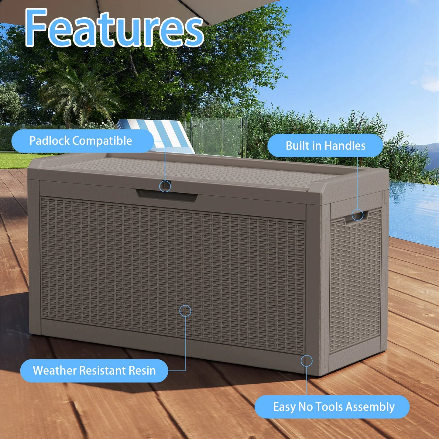 Spacious Weather-Resistant Outdoor Storage Deck Box