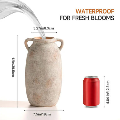 Handcrafted Ceramic Vase with Rustic Textured Finish