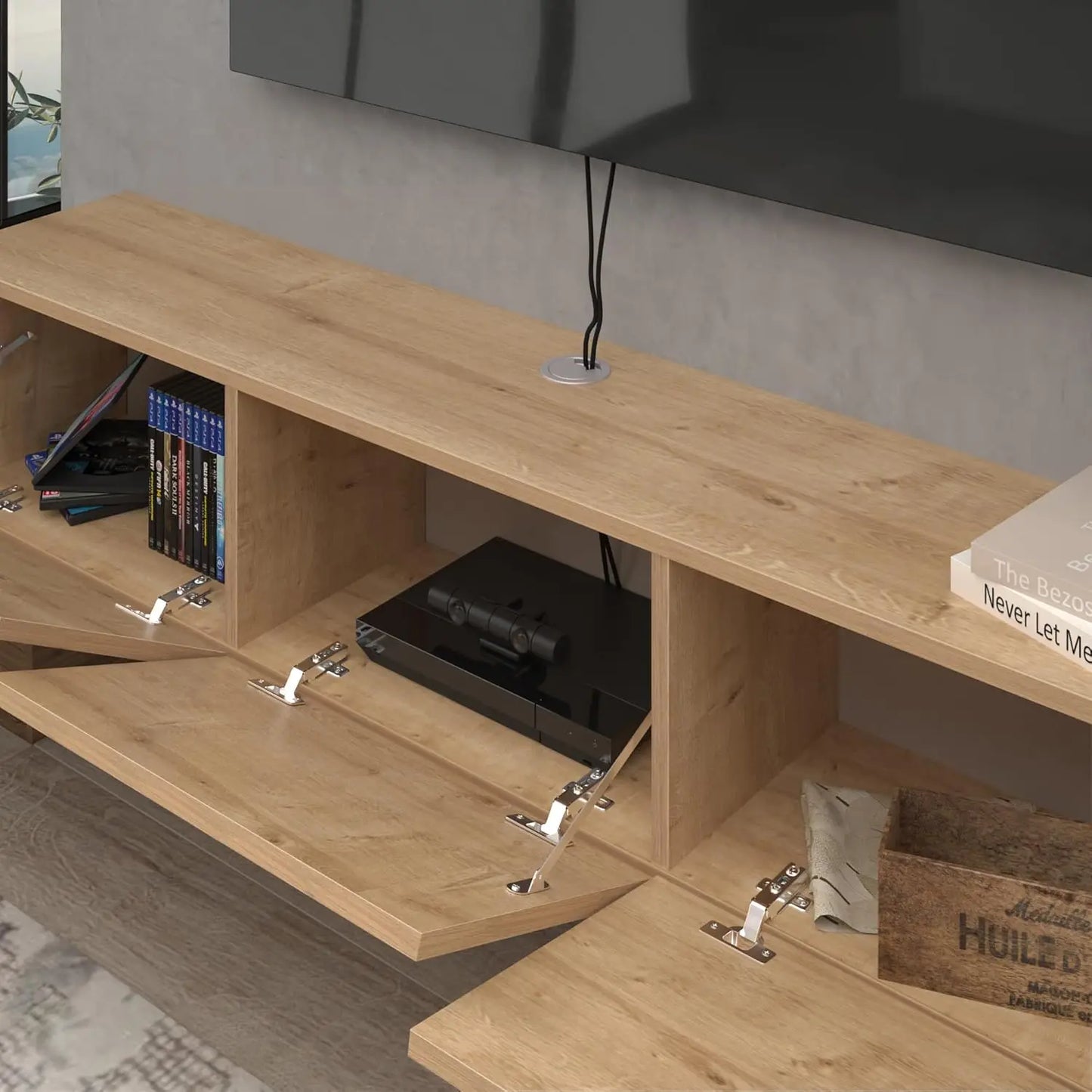 Floating TV Stand with Wall Mounted Storage
