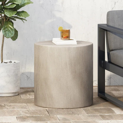 Concrete Side Table with Cylindrical Modern Design