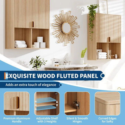 Fluted Wall-Mount Storage Cabinet