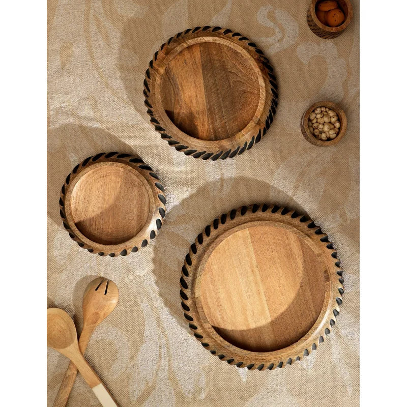 Handcrafted Mango Wood Decorative Serving Bowl