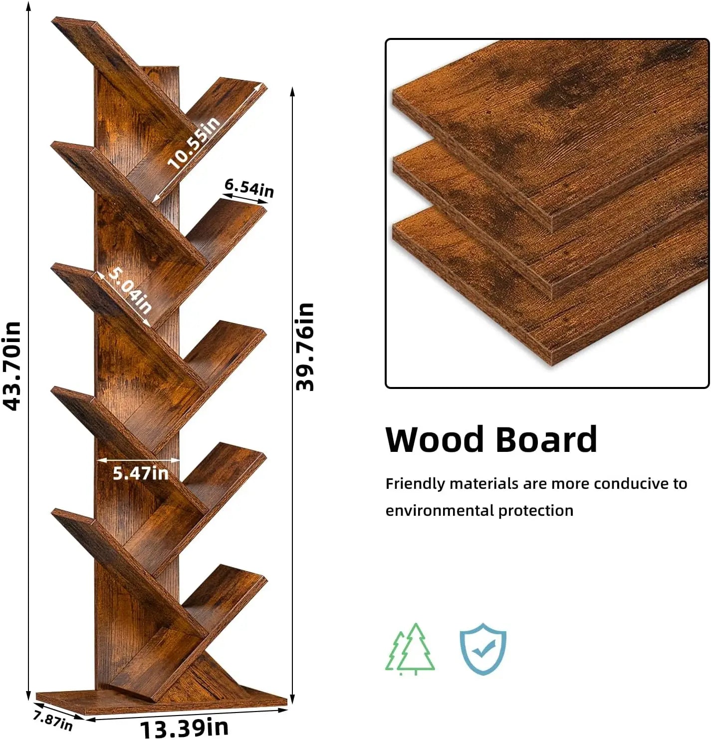 Tree Bookshelf with Space-Saving Vertical Design