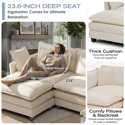 Modular Sectional Sofa with Cloud Comfort and Flexible Layout