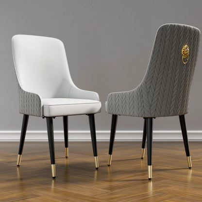 Luxury Dining Chairs with Tufted Back and Gold Detail