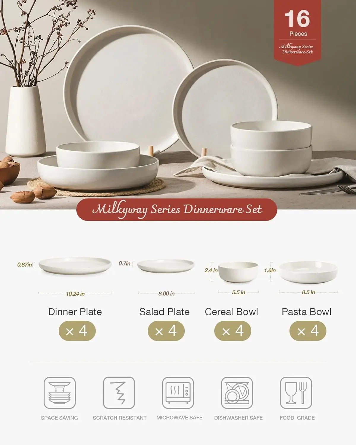 Handcrafted Reactive Glaze Stoneware Dinnerware Set