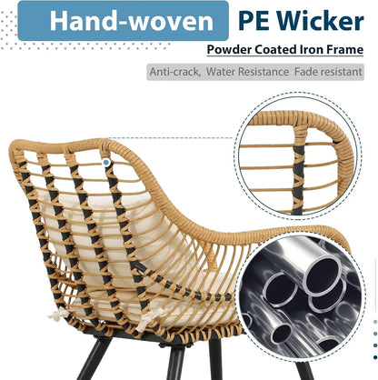 3 Piece Wicker Patio Bistro Set