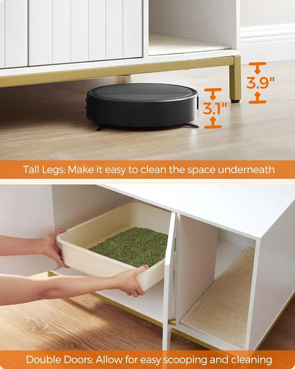 Modern Litter Box Enclosure with Hidden Design