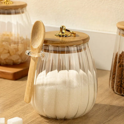 Glass Tea & Spice Storage Jars with Airtight Lids