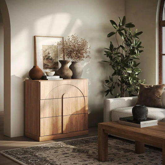 Arched Sideboard Cabinet with Drawers and Vintage Design