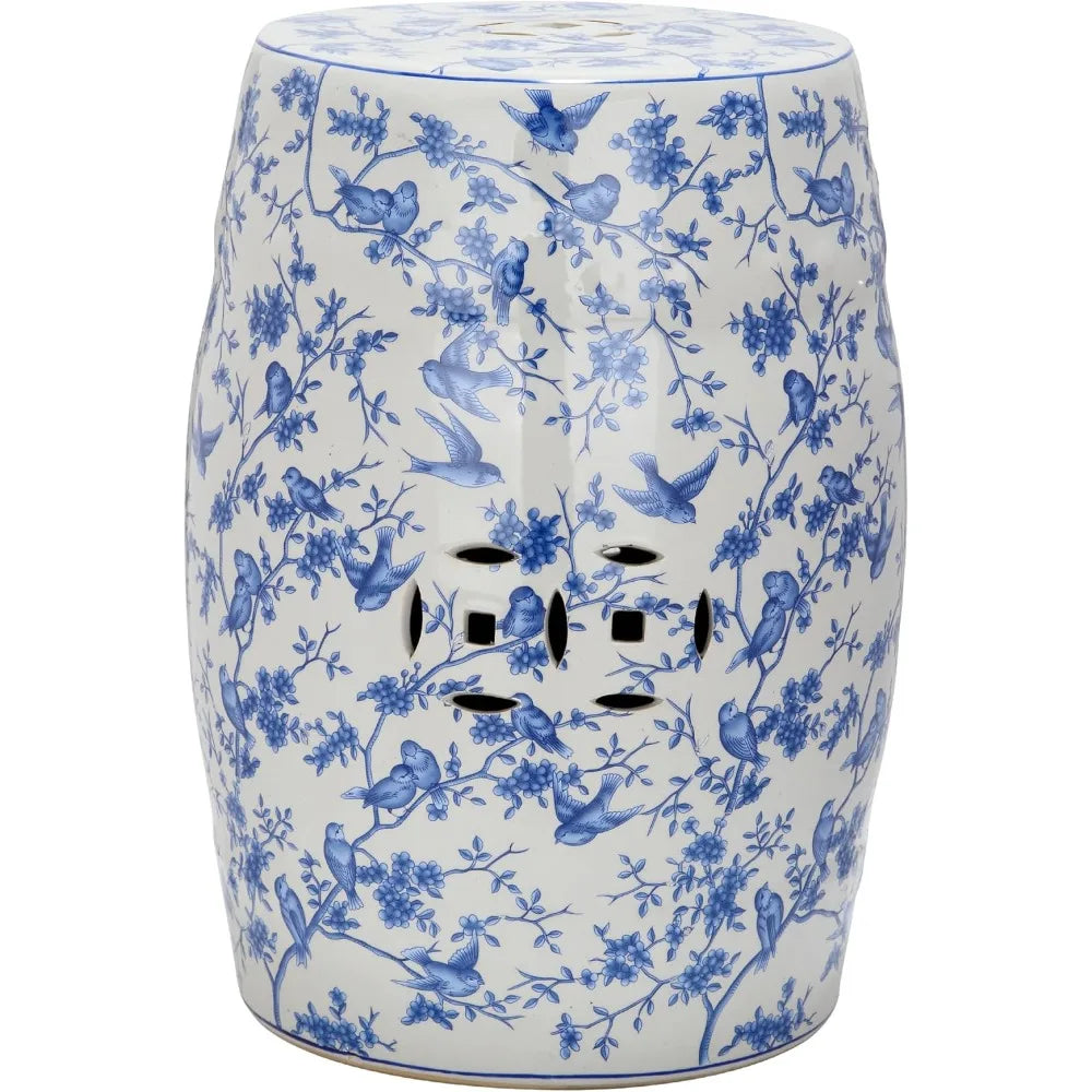 Blue Bird Ceramic Decorative Garden Stool