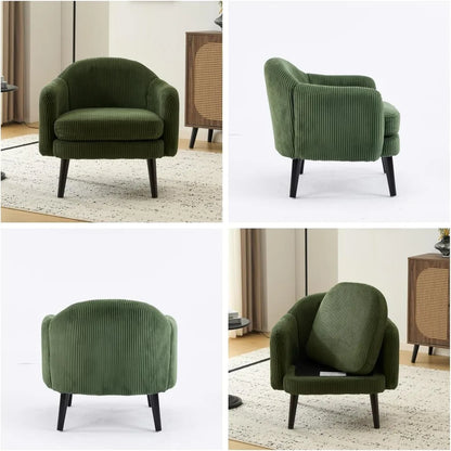 Modern Upholstered Club Accent Chairs — Set of Two