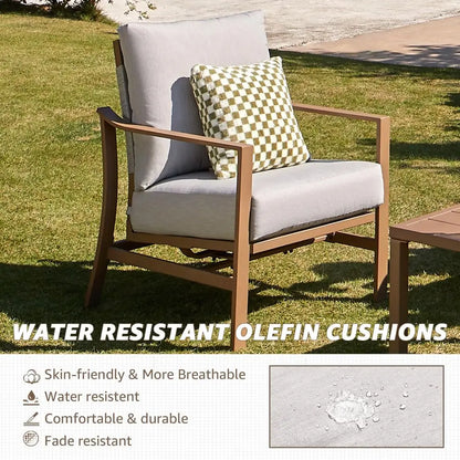 Modern Rope Patio Conversation Set - 4 Pieces