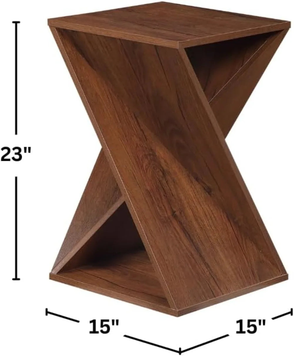 Twisted End Table with Sculptural Modern Design