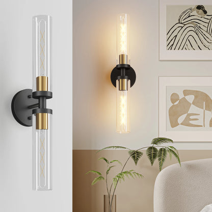 Modern Glass Wall Sconce Set