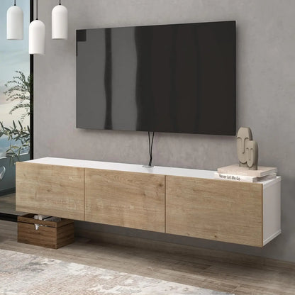 Floating TV Stand with Wall Mounted Storage