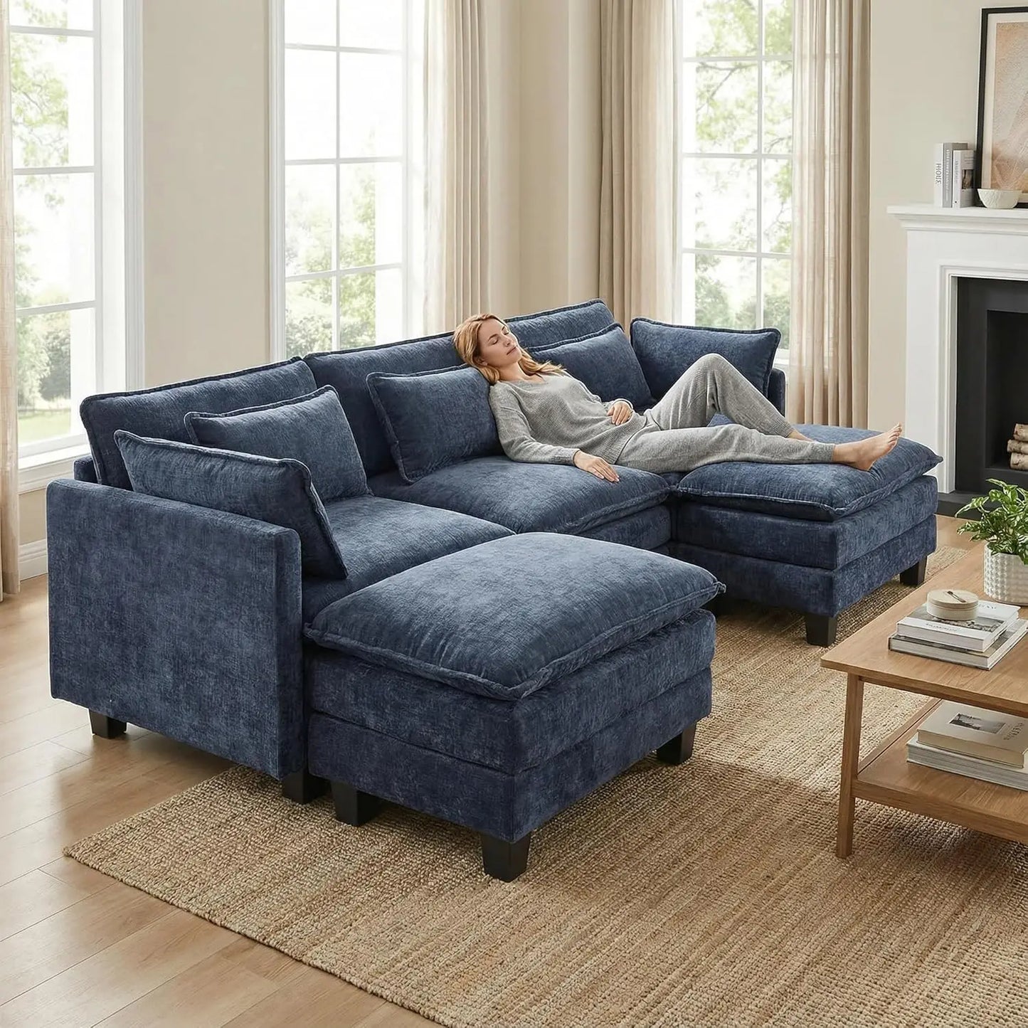 Modular Sectional Sofa with Deep Seating and Plush Comfort