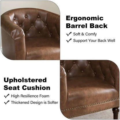 Barrel Accent Chair with Nailhead Trim