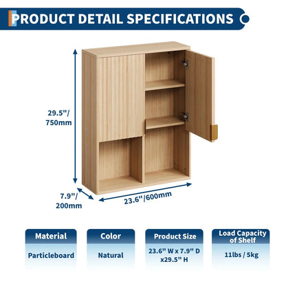 Fluted Wall-Mount Storage Cabinet