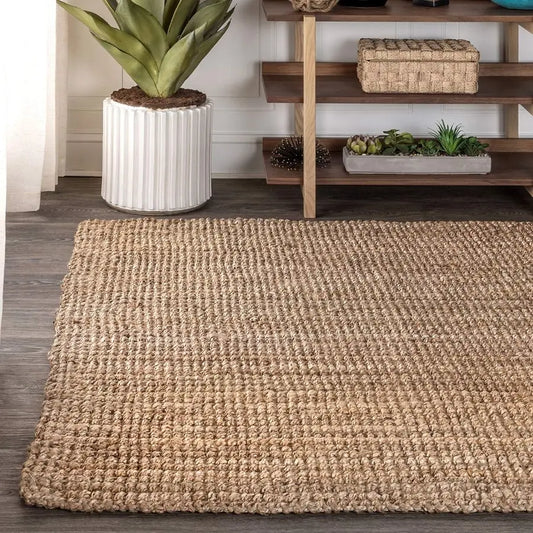 Handwoven Natural Jute Braided Area Rug