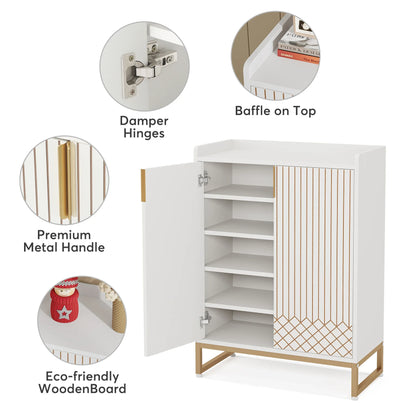 5-Tier Shoe Storage Cabinet with Doors